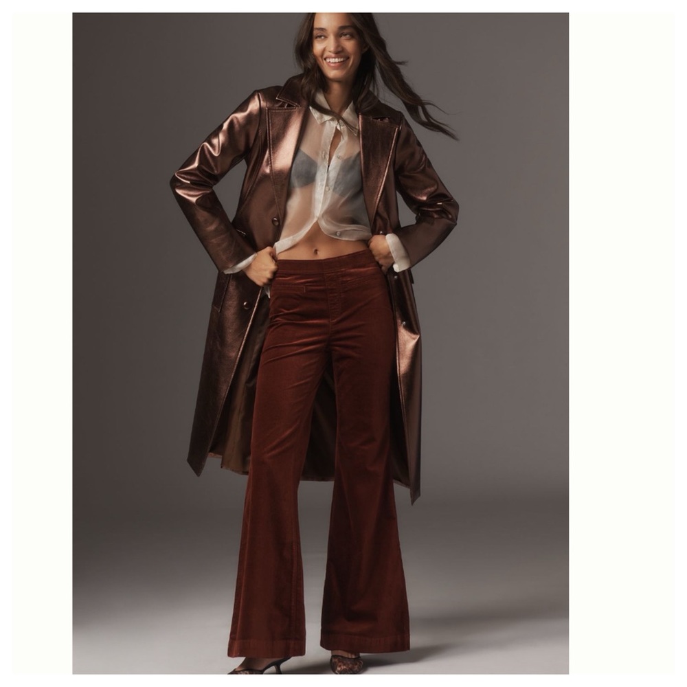NWT Anthropologie Pilcro Pull-On Mid-Rise Retro Flare
Velvet Pants, size 32 - Picture 3 of 11